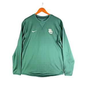 Nike Baylor Bears‎ Sideline Activewear Long Sleeve Shirt Green Gold Large NCAA